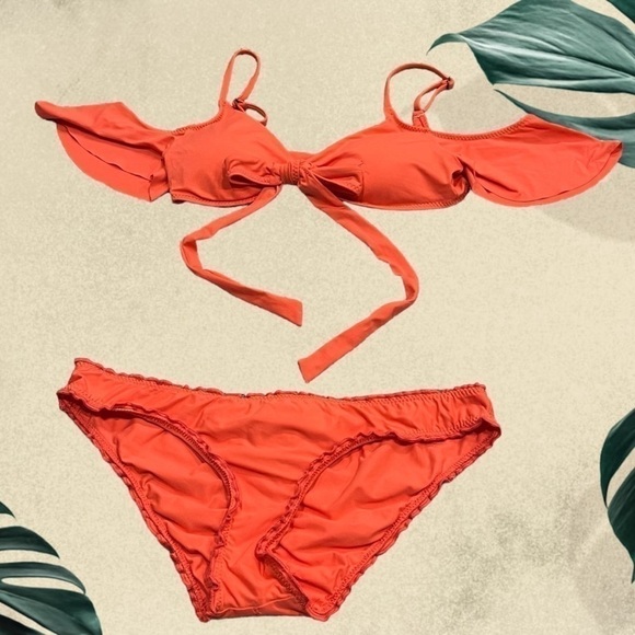 BECCA Orange Bikini 2 piece set size S/M - Picture 1 of 12